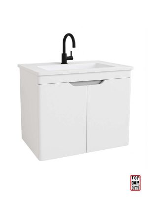 Ормарче со мијалник Marinika Бела 65cm B6052 – Висечки MDF купатилски елемент со Soft Close врати